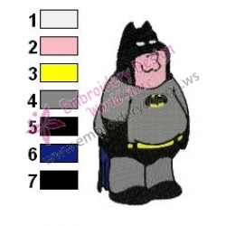 Peter Griffin Batman Embroidery Design